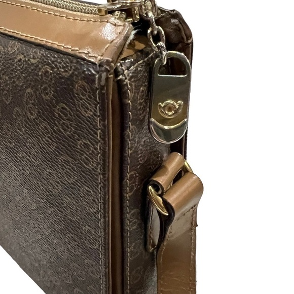 Flavi Vismano Vintage Brown Tan Genuine Leather Shoulder Bag Purse - Picture 9 of 12